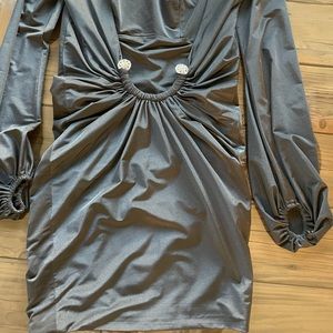 Jovani backless fitted mini dress with rhinestones